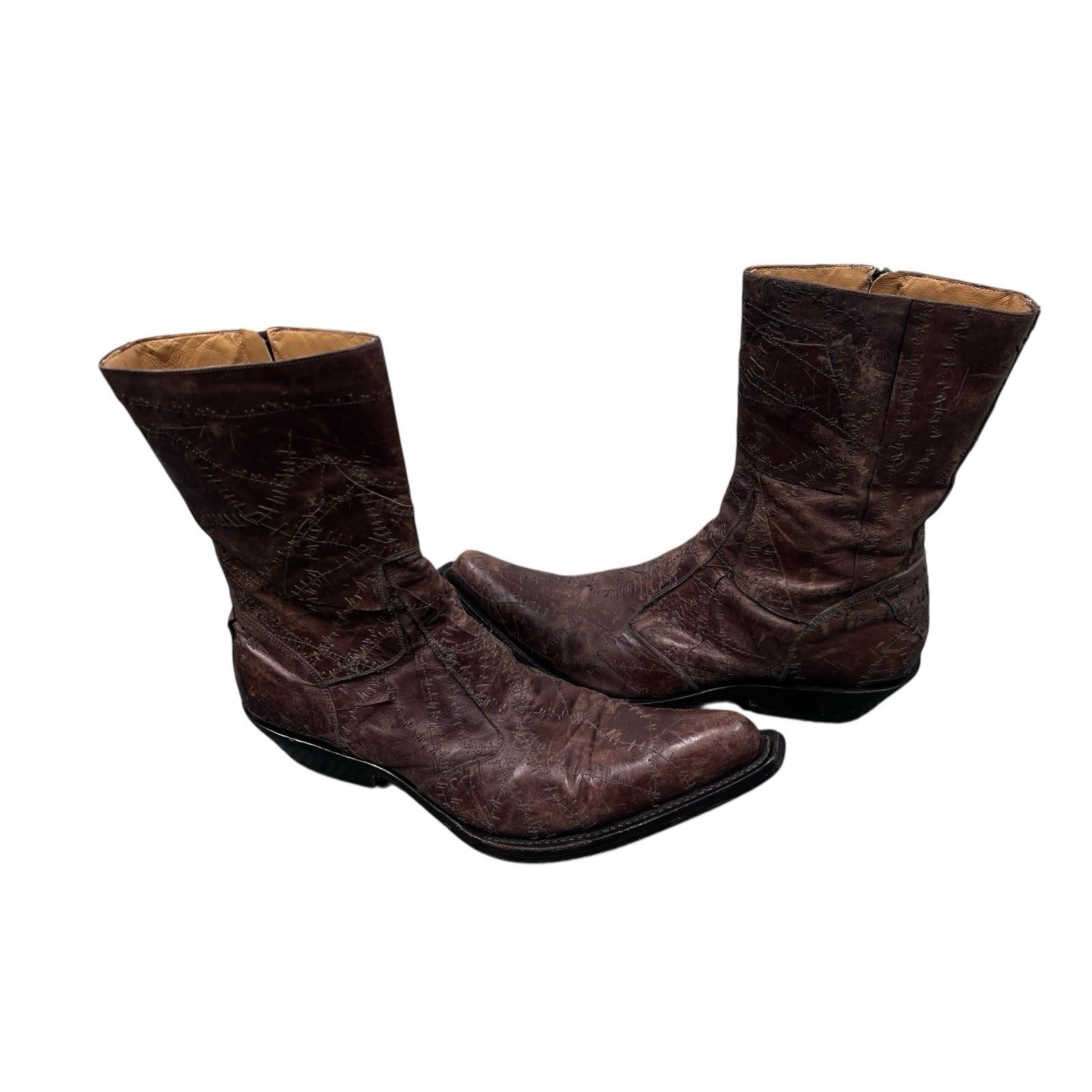 Gianni Barbato Men's Boots Stitched Leatherface Designer Size 40 1/2 It Us 7.5